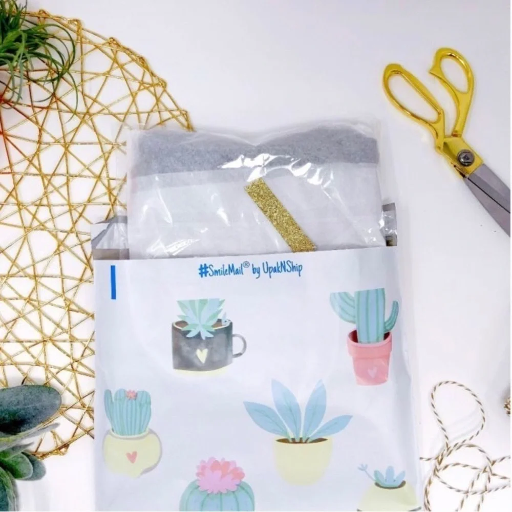 10 Count - Variety Bundle of 10 x 13 Polymailers (SMILEYS + CACTUS)